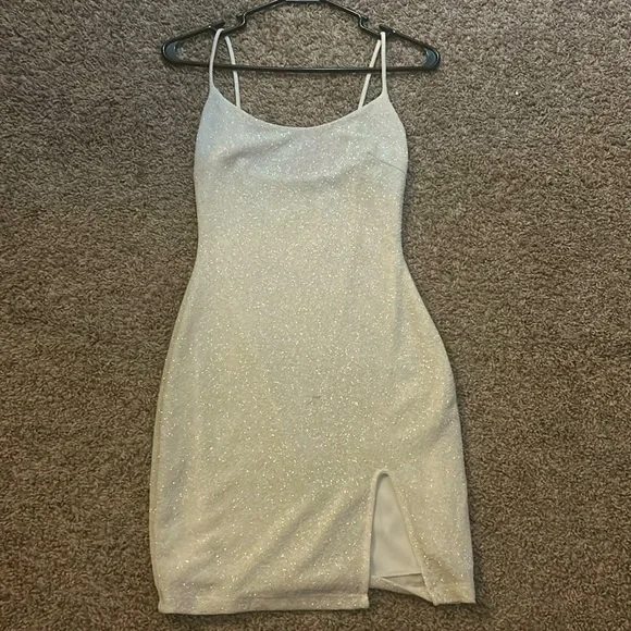 Windsor Dresses | Shine Through Glitter Mini Dress | Color: White | Size: S | Sabrinas2009's Closet